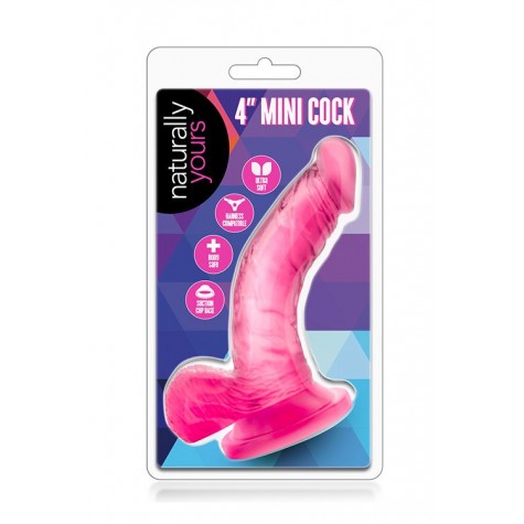 Розовый фаллоимитатор на присоске NATURALLY YOURS 4INCH MINI - 12 см.