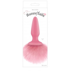 Розовая анальная пробка с коротким розовым хвостиком Bunny Tails