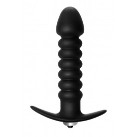 Чёрная анальная вибропробка Twisted Anal Plug - 13 см.