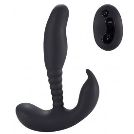 Черный стимулятор простаты Remote Control Anal Pleasure Vibrating Prostate Stimulator - 13,5 см.