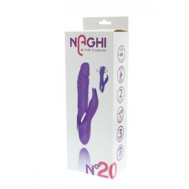 Фиолетовый ротатор NAGHI NO.20 RECHARGEABLE DUO VIBRATOR с клиторальным отростком